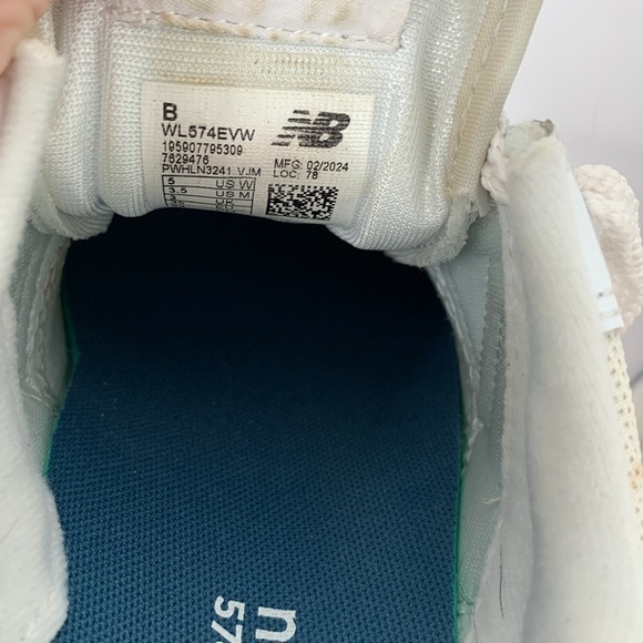 New Balance 574 Core sneakers shoe gray white mesh suede lace-up tie women 5 - Picture 7 of 7